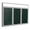 Ghent Enclosed Bulletin Board, 3 Door, Vinyl, Hdlnr Frame, 4 ft H x 8 ft W, Ebony PAVX10-183 - alternate 1